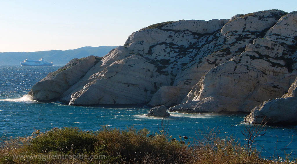 Les falaises calcaires du Frioul